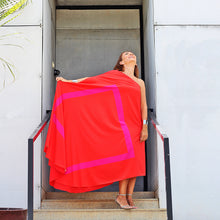 Carregar imagem no visualizador da galeria, Kaftan Square Ombro Só Vermelho e Pink