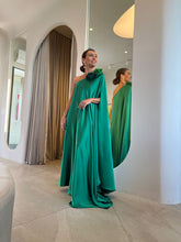 Carregar imagem no visualizador da galeria, Kaftan Square Ombro Só Verde + Flores