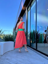 Cargar imagen en el visor de la galería, Vestido Ravi Laranja e Verde