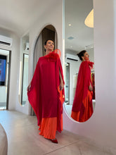 Cargar imagen en el visor de la galería, Kaftan Simplice Dois Tons Vermelho e Laranja