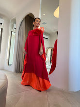 Cargar imagen en el visor de la galería, Kaftan Simplice Dois Tons Vermelho e Laranja