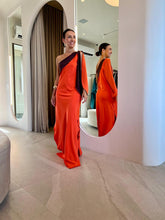 Cargar imagen en el visor de la galería, Vestido Beatriz Laranja e Marrom