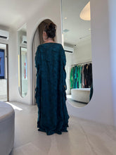 Cargar imagen en el visor de la galería, Kaftan Simplice Flores 3D Verde