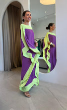 Carregar imagem no visualizador da galeria, Kaftan Bordas Roxo e Amarelo