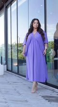 Carregar imagem no visualizador da galeria, Kaftan Helô Lavanda Escuro