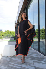 Carregar imagem no visualizador da galeria, Kaftan Moldura Midi - Preto e Laranja