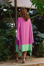 Carregar imagem no visualizador da galeria, Kaftan Simplice Mídi Fucsia e Verde