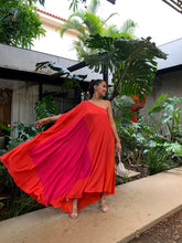 Carregar imagem no visualizador da galeria, Kaftan Square Ombro Só Vermelho e Pink