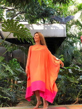 Carregar imagem no visualizador da galeria, Kaftan Simplice Mídi Laranja e Pink