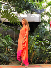 Carregar imagem no visualizador da galeria, Kaftan Simplice Mídi Laranja e Pink