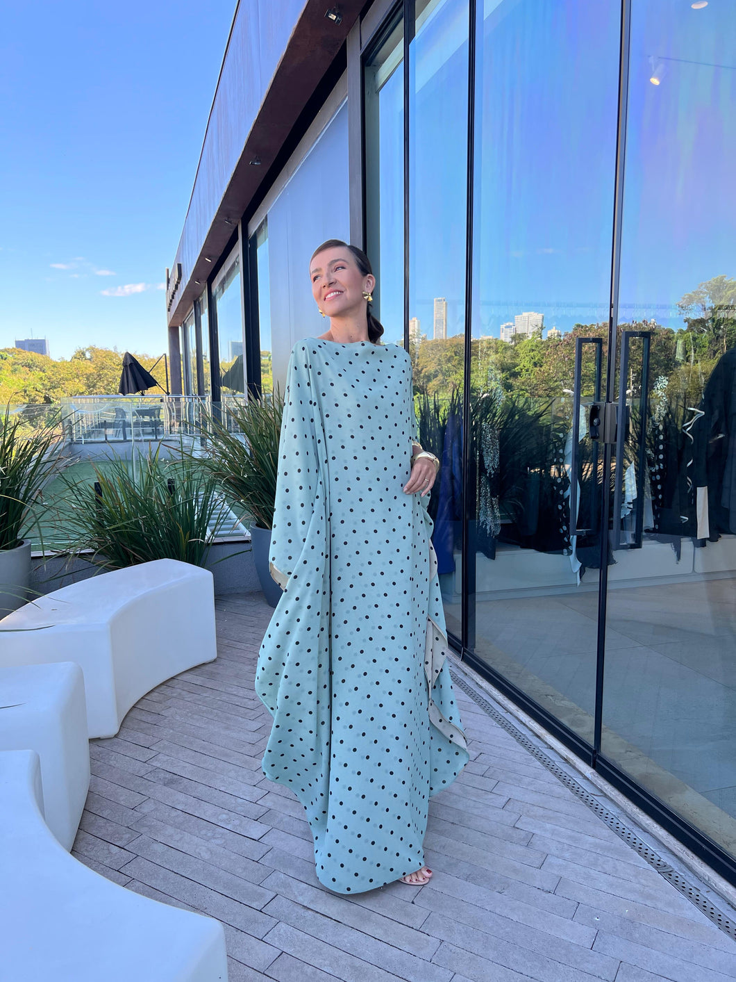 Kaftan Simplice Dois Tons Poá