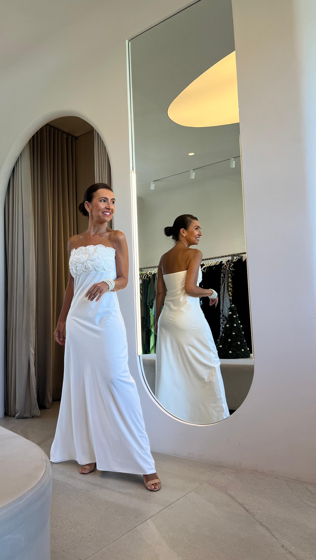 Vestido Silvia Flores Branco