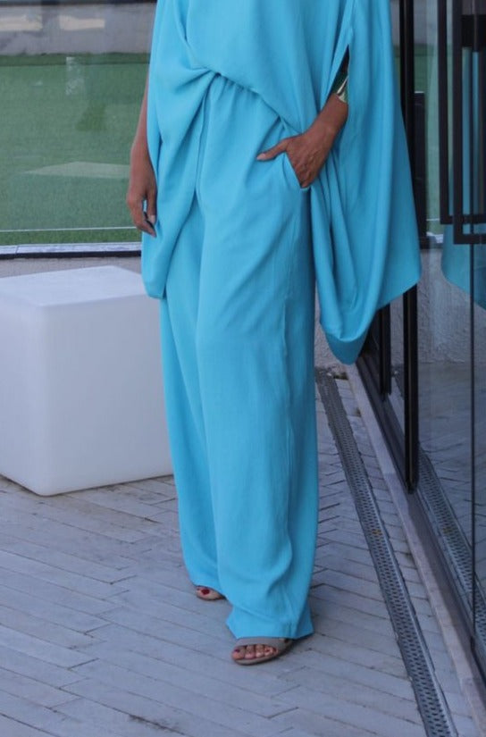 Calça Linho Turquesa